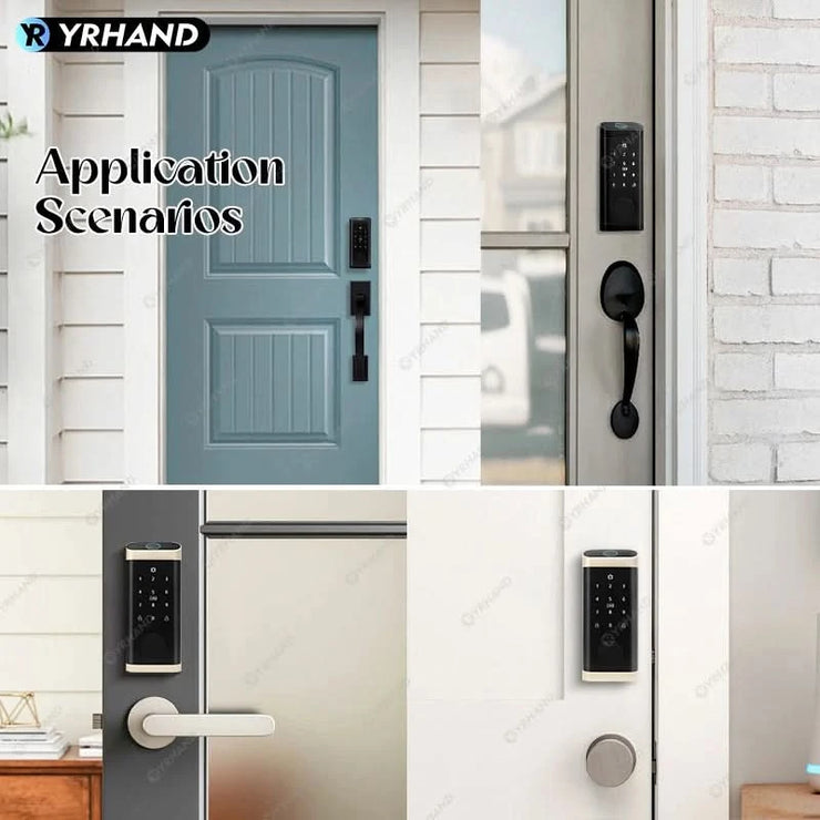 Smart Deadbolt Locks for Smart Home Alexa WiFi TTlock App Biometric Fingerprint keyless Entry Keypad door lock with Gateway