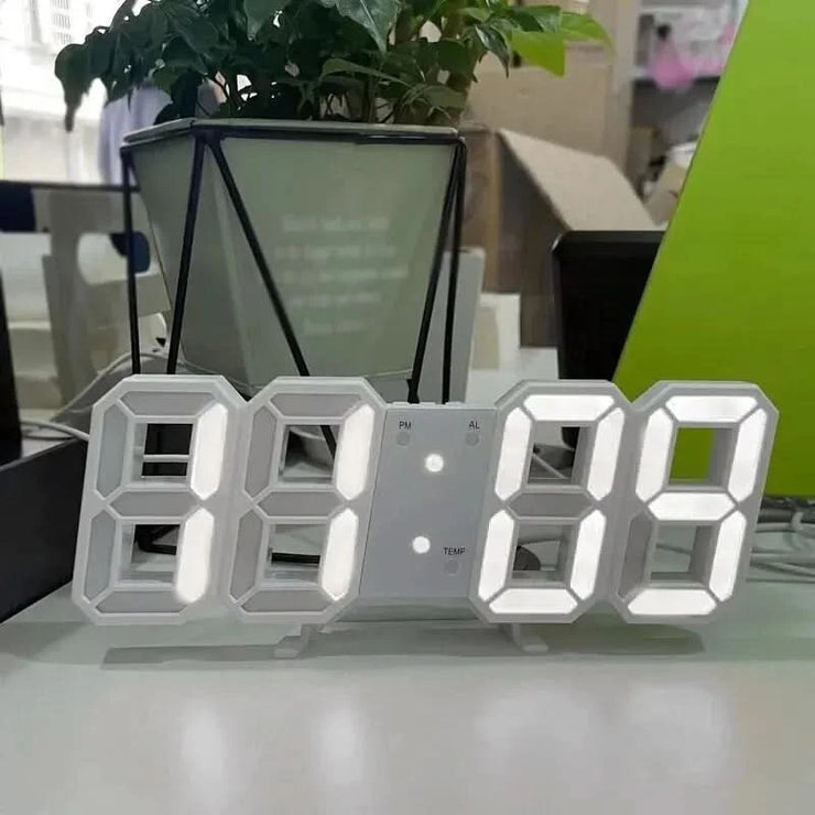 3D LED Digital Clock Luminous Fashion Wall Clock Multifunctional Creative USB Plug in Electronic Clock Home Decoration