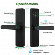 RAYKUBE Biometric Fingerprint Door Lock K7 Pro+ Smart Lock Tuya App Remote Unlocking Keyless Lock Electronic Door Lock