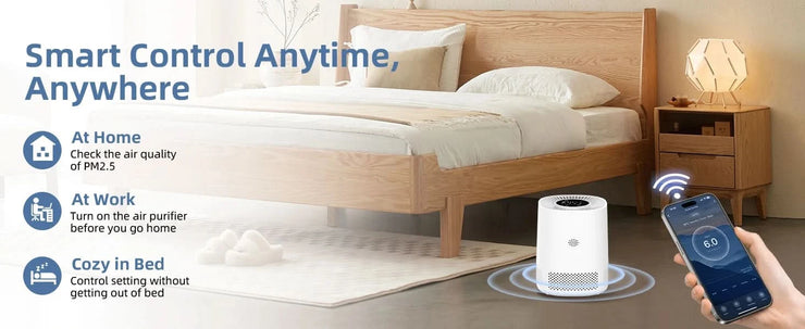 Air Purifiers for Bedroom, BHTNYOO-H13 HEPA Air Filter, PM2.5 Air Purifier Portable Indoor Odor Eliminators Purification System