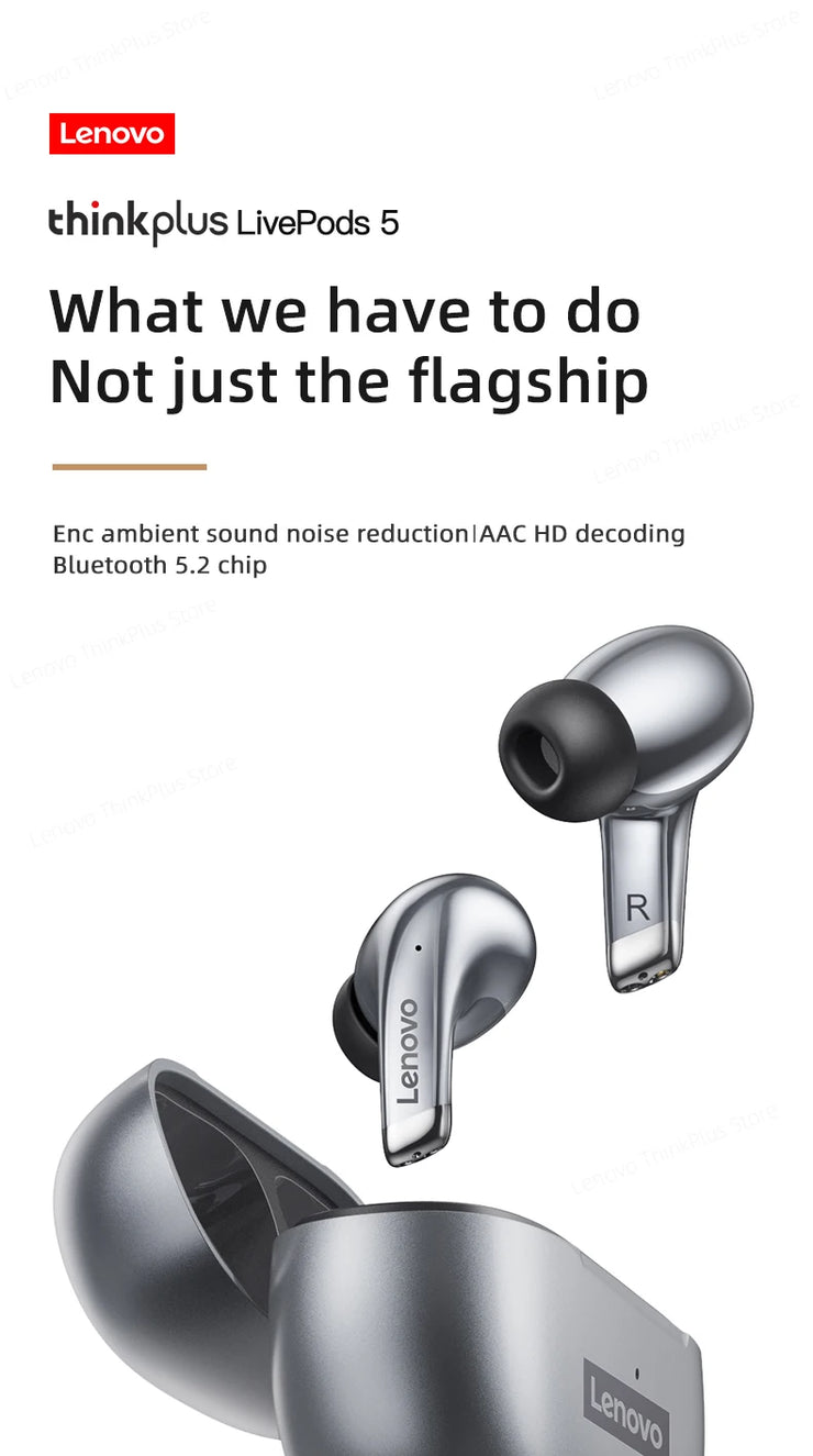 100% Original Lenovo LP5  Wireless Bluetooth Earbuds HiFi Music Earphone With Mic Headphones Sports Waterproof Headset 2021New