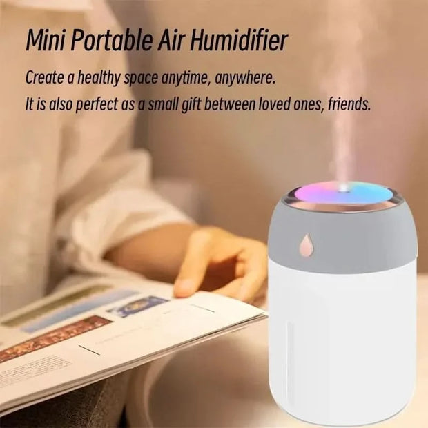 Clearance_Mini USB Portable Air Humidifier, Aroma Diffuser, LED Cool Light, Mist for Room, Home, Car, Plant Purifier, 330ml ﻿_Co
