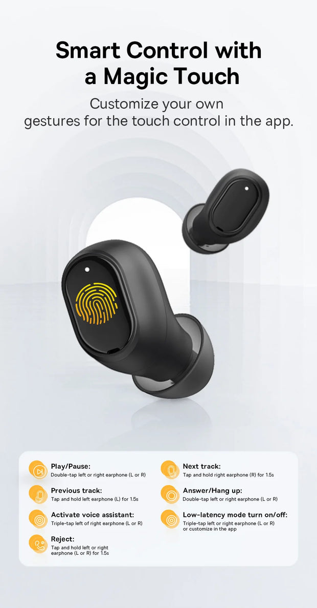 Baseus Bowie EZ10 TWS Earphone Bluetooth 5.3 Wireless Headphone Fast Charge Mini in Ear Earbuds Sports Headset 0.06s Low Latency