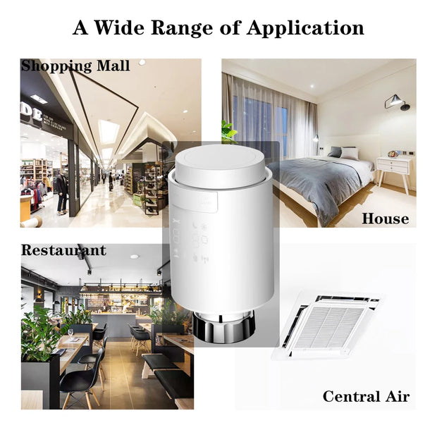 Tuya WiFi Smart Radiator Actuator TRV Programmable Thermostatic Radiator Valve App Remote Temperature Controller Support Alexa