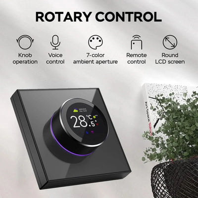 Smart Knob Thermostat Accurate 1.32in Screen 95~240VAC Intuitive Water Heating Digital Thermostat Temp Controller for Home