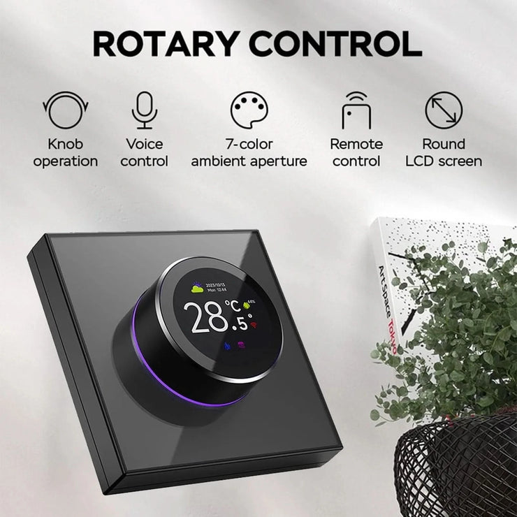 Smart Knob Thermostat Accurate 1.32in Screen 95~240VAC Intuitive Water Heating Digital Thermostat Temp Controller for Home