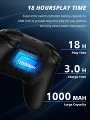 DATA FROG Wireless Controller For Nintendo Switch OLED/Lite Console Pro Gamepad with 1000Mah Battery Programmable Turbo Function