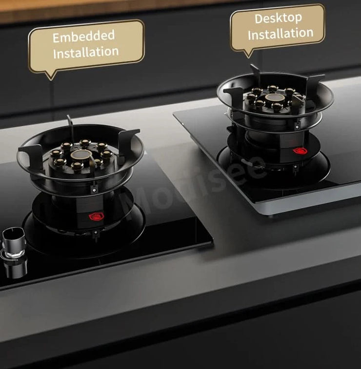 Cooktop Gas Stove 2 Burners Dual Stove 4.8KW Household Embedded LNG/LPG Stove Desktop Dual-Use Hob Gas Panel Gas Kitchen Cooker