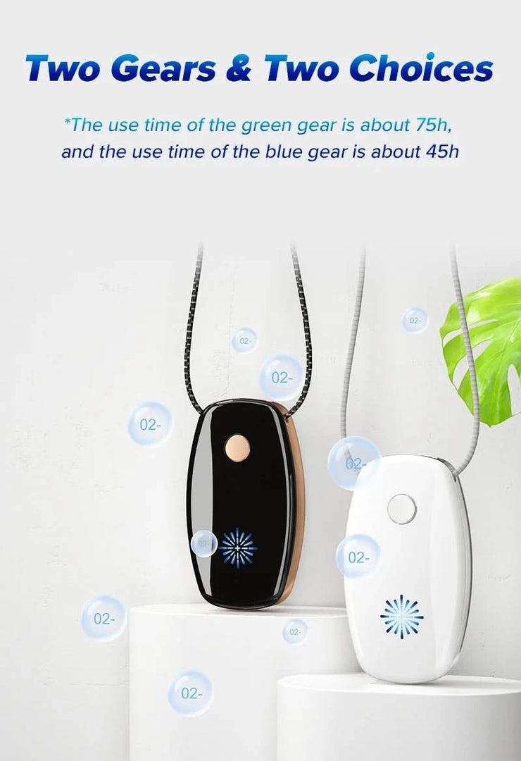 New Necklace Type Air Purifier Mini Portable Air Cleaner Eliminate Smog Formaldehyde USB Rechargeable Negative Lon Generator