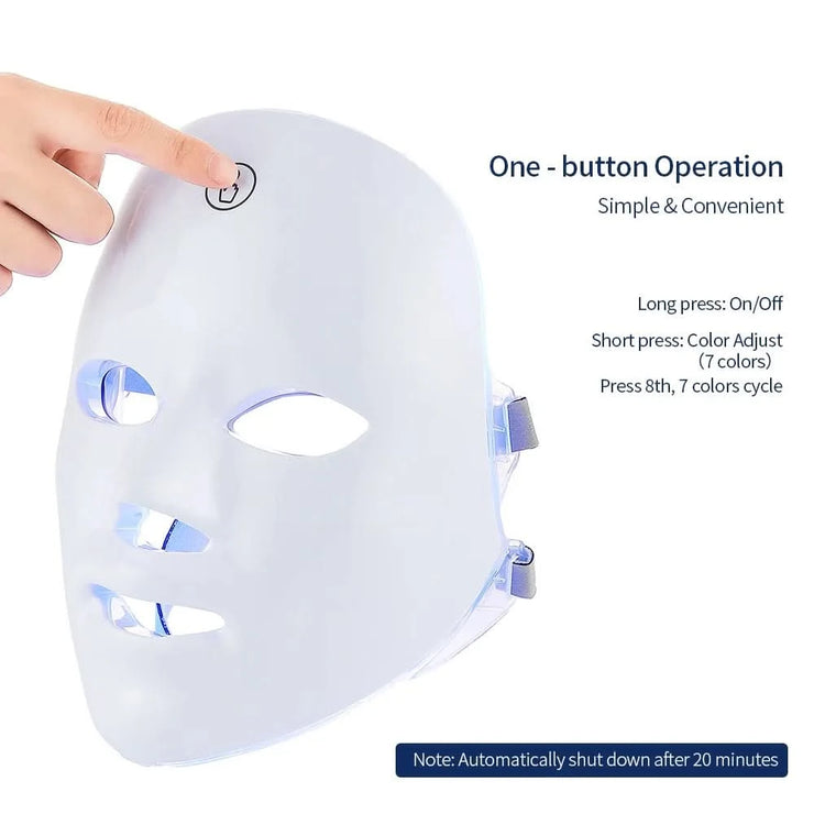 Wireless LED Face Mask Red Light Photon Therapy Anti-Aging Anti Wrinkle Acne Removal 7 Color Facial Mask Skin Care Beauty Device