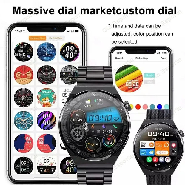 2023 New Smart Watch Men Women AMOLED 420*420 HD Screen Heart Rate Bluetooth Calls Waterproof SmartWatch For Android IOS