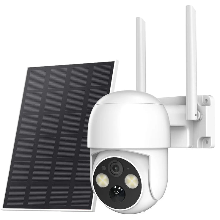 Solar Battery Powered Wireless WiFi Outdoor Pan/Tilt Home Security Camera System