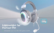 FIFINE RGB Gaming Headset with 7.1 Surround Sound/3-EQ/MIC,Over-ear Headphone with In-line Control for PC PS4 PS5 Ampligame-H6W