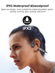 Real Bone Conduction Earphone Type-C Wireless Bluetooth Headphone Waterproof Sport Headset with Mic for Workouts Running Driving