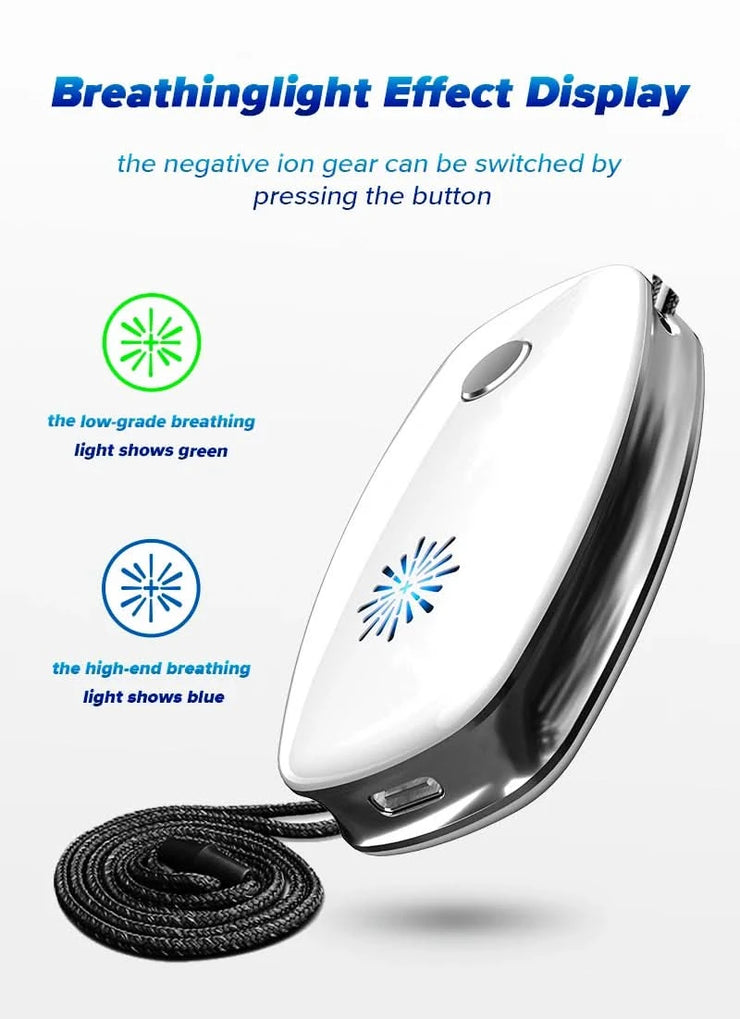 New Necklace Type Air Purifier Mini Portable Air Cleaner Eliminate Smog Formaldehyde USB Rechargeable Negative Lon Generator