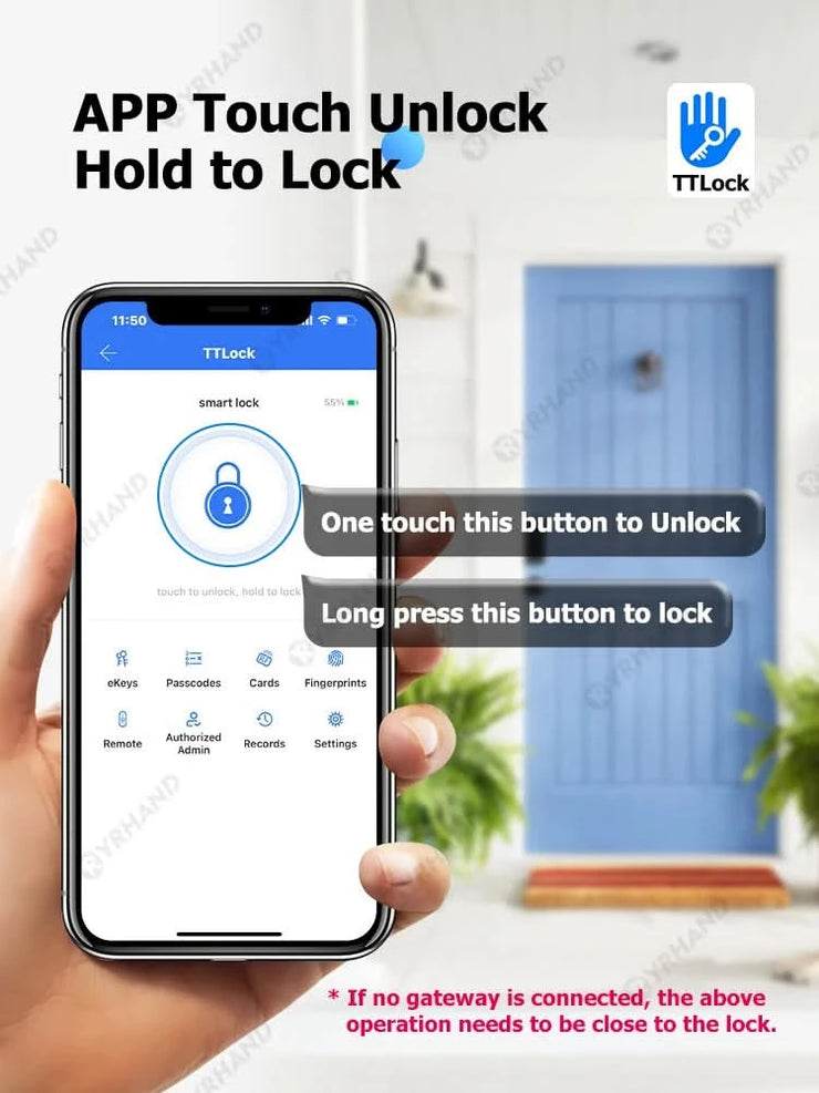 Smart Deadbolt Locks for Smart Home Alexa WiFi TTlock App Biometric Fingerprint keyless Entry Keypad door lock with Gateway