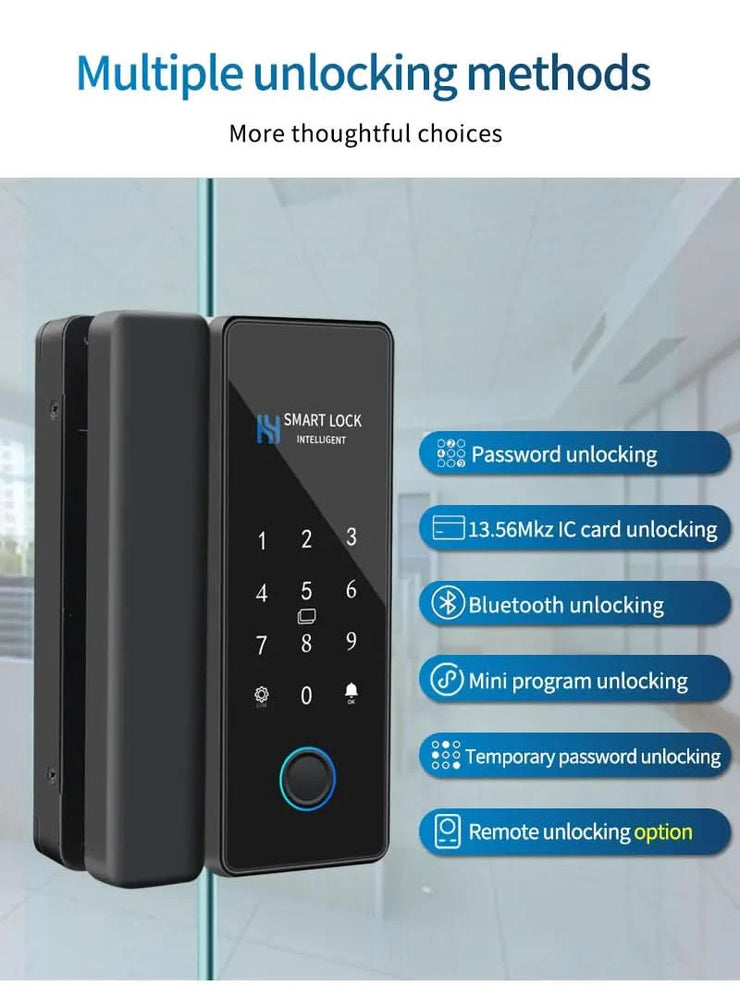 Smart Door Lock For Wooden Sliding Glass Door HAHALock App Biometric Fingerprint Lock Bluetooth IC Card Electronic Digital Lock