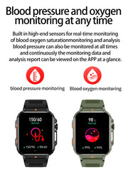 Military Outdoor GPS Sports Smart Watch Men 1.95 inch Heart Rate Blood Oxygen Bluetooth Call SmartWatches Men's For Android IOS