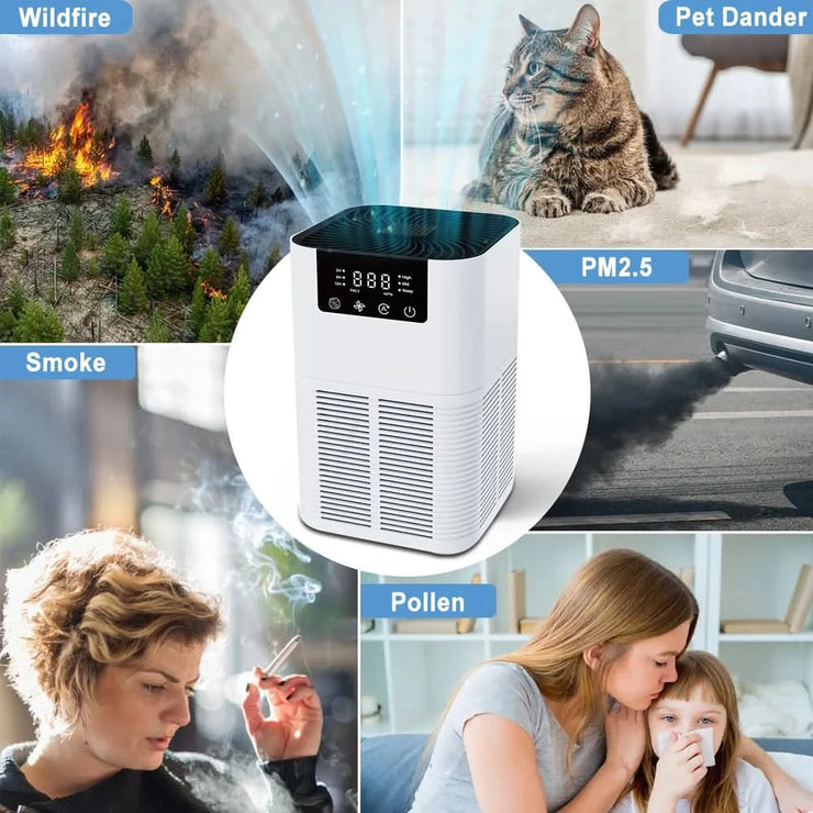 Air Purifier for Home Household Air Purifier Cleaner with Aromatherapy Ions Generator Odor Eliminator HEPA Smoke Air Freshener