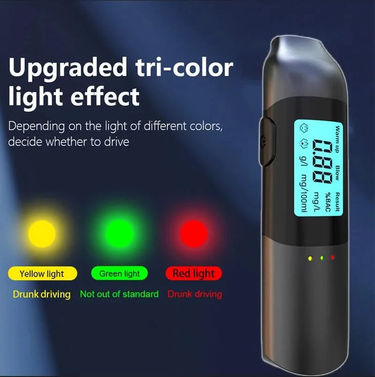 Portable Breathalyzer Professional Breath Alcohol Tester LCD Display Detector for Drunk Driving Car Electronics Alcohol Test