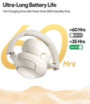 QCY H3 ANC Wireless Headphones Bluetooth 5.4 Hi-Res Audio Over Ear Headset 43dB Hybrid Active Noise Cancellation Earphones 60H