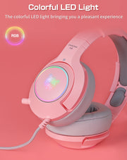 ONIKUMA K9 Wired Headphones with RGB Light Flexible HD Mic Gaming Headset Gamer 7.1 Surround Computer Earphones for PC Gamer