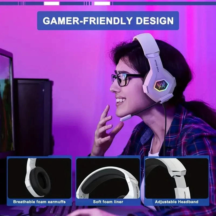Gaming Headset Wired Headphones With Microphone Stereo Earphones Deep Bass For PC Computer Gamer Laptop Music wired Earphones