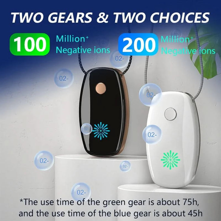 New Necklace Type Air Purifier Mini Portable Air Cleaner Eliminate Smog Formaldehyde USB Rechargeable Negative Lon Generator