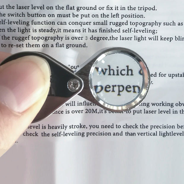 10-30X Pocket Loupe Magnifier Jewelry Magnifying Glass Foldable Diamond Lupa Triplet Jewelers Eye Glass Tool Reading Magnifier