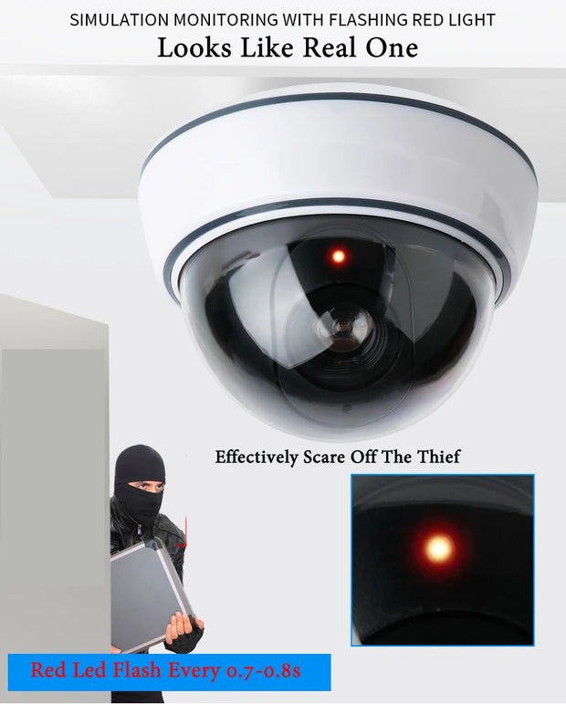 Creative Simulated Wireless Dummy Camera Fake Dome Camera Flashing LED Deter Thief Home Office Surveillance Security System