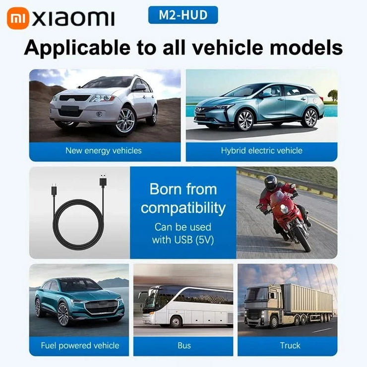 Xiaomi Car Speedometer HUD Head Up Display Digital Speed Meter Windshield Projector Vehicles Truck Auto Electronics Accessories