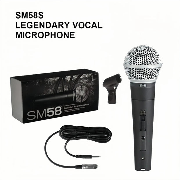 Metal SM58 cardioid Dynamic Microphone For Stage Singing Professional Wired Microphone for Shure Karaoke BBOX Recording Vocal