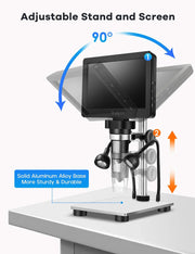 RIEVBCAU Digital Microscope 1200x Magnification HD USB Professional Electron Microscopios For Repairing With 10 LED Light