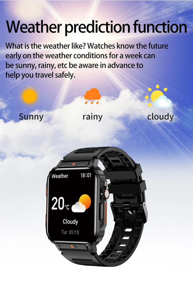 Military Outdoor GPS Sports Smart Watch Men 1.95 inch Heart Rate Blood Oxygen Bluetooth Call SmartWatches Men's For Android IOS