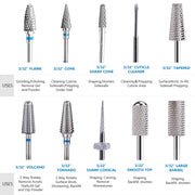 LadyMisty Ceramic Tungsten Nail Drill Bit Milling Cutter For Manicure Pedicure Nail Files Buffer Nail Art Equipment Accessory