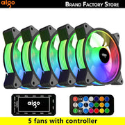 Aigo AR12 120mm pc computer Case Fan RGB Heatsink aura sync sata port 12cm Cooler argb Silent controller fan cooling ventilador - NR SMARTHUB