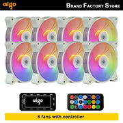 Aigo AR12 120mm pc computer Case Fan RGB Heatsink aura sync sata port 12cm Cooler argb Silent controller fan cooling ventilador - NR SMARTHUB