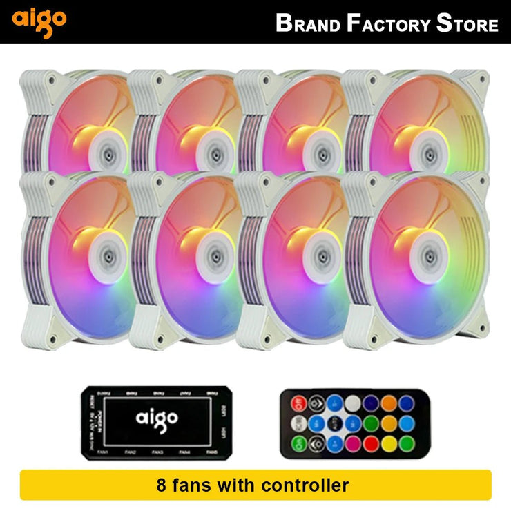 Aigo AR12 120mm pc computer Case Fan RGB Heatsink aura sync sata port 12cm Cooler argb Silent controller fan cooling ventilador - NR SMARTHUB