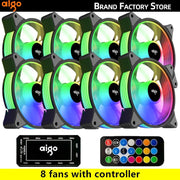 Aigo AR12 120mm pc computer Case Fan RGB Heatsink aura sync sata port 12cm Cooler argb Silent controller fan cooling ventilador - NR SMARTHUB