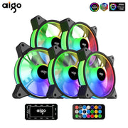 Aigo AR12 120mm pc computer Case Fan RGB Heatsink aura sync sata port 12cm Cooler argb Silent controller fan cooling ventilador - NR SMARTHUB