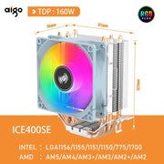 Aigo CPU Cooler 2 4 Heat Pipes PC Radiator Cooling 3PIN PWM Silent Rgb Fan For Intel 1700 1150 1155 1156 1366 AM2/AM3/AM4 AMD - NR SMARTHUB