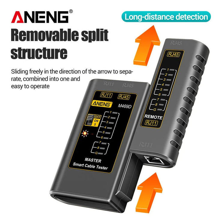 ANENG M469D Cable lan tester Network Cable Tester RJ45 RJ11 RJ12 CAT5 UTP LAN Cable Tester Networking Tool Network Repair - NR SMARTHUB