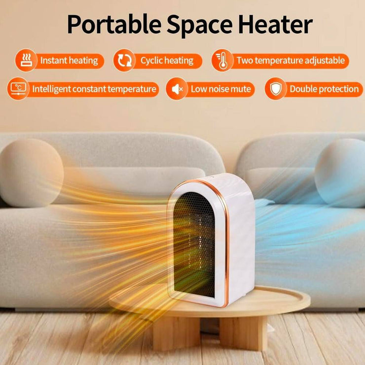 Electric Portable Space Heater 1200W Small Ceramic Fan Heater Low Energy UK Plug