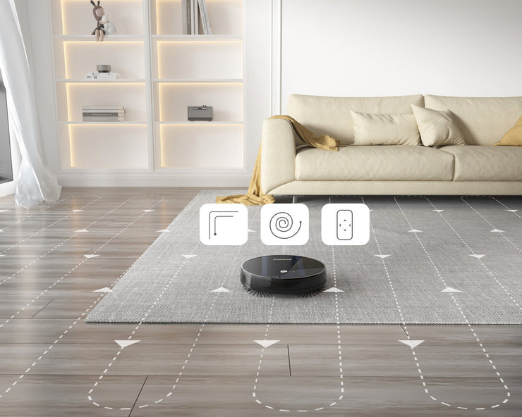 Geek Smart Robot Vacuum Cleaner G6 Plus, Ultra-Thin, 1800Pa Strong Suction, Automatic Self-Charging, Wi-Fi Connectivity, App Control, Custom Cleaning, Great For Hard Floors To Carpets.